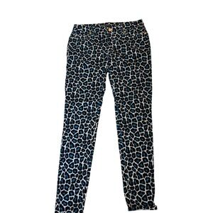 Michael Kors Black and Blue Leopard Print Jeans